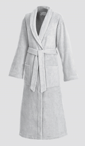 Terry bathrobe with shawl collar for women and men silver