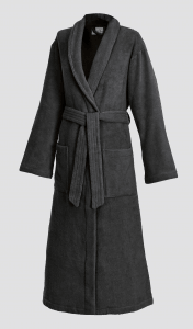 Terry bathrobe with shawl collar for women and men anthrazit
