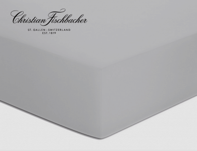 Christian Fischbacher fitted sheet Satin - Light gray 305