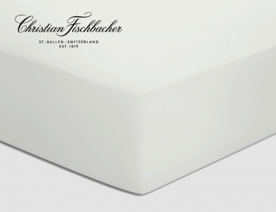 Christian Fischbacher fitted sheet Satin - Pearl white 307