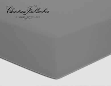Christian Fischbacher fitted sheet Satin - Dark gray 225