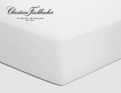 Christian Fischbacher fitted sheet Satin - White 010
