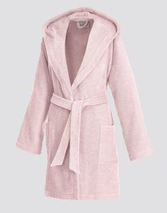 Short hooded terry bathrobe for women blossom