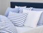 Christian Fischbacher Bed Linen "Seaside" Seersucker Fil a Fil blue