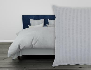 Christian Fischbacher Bed Linen Cloque Seersucker light gray