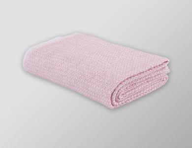 "Ascona" blanket white / pink