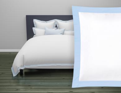 Christian Fischbacher Bed Linen "Color Frame" Satin Ciel